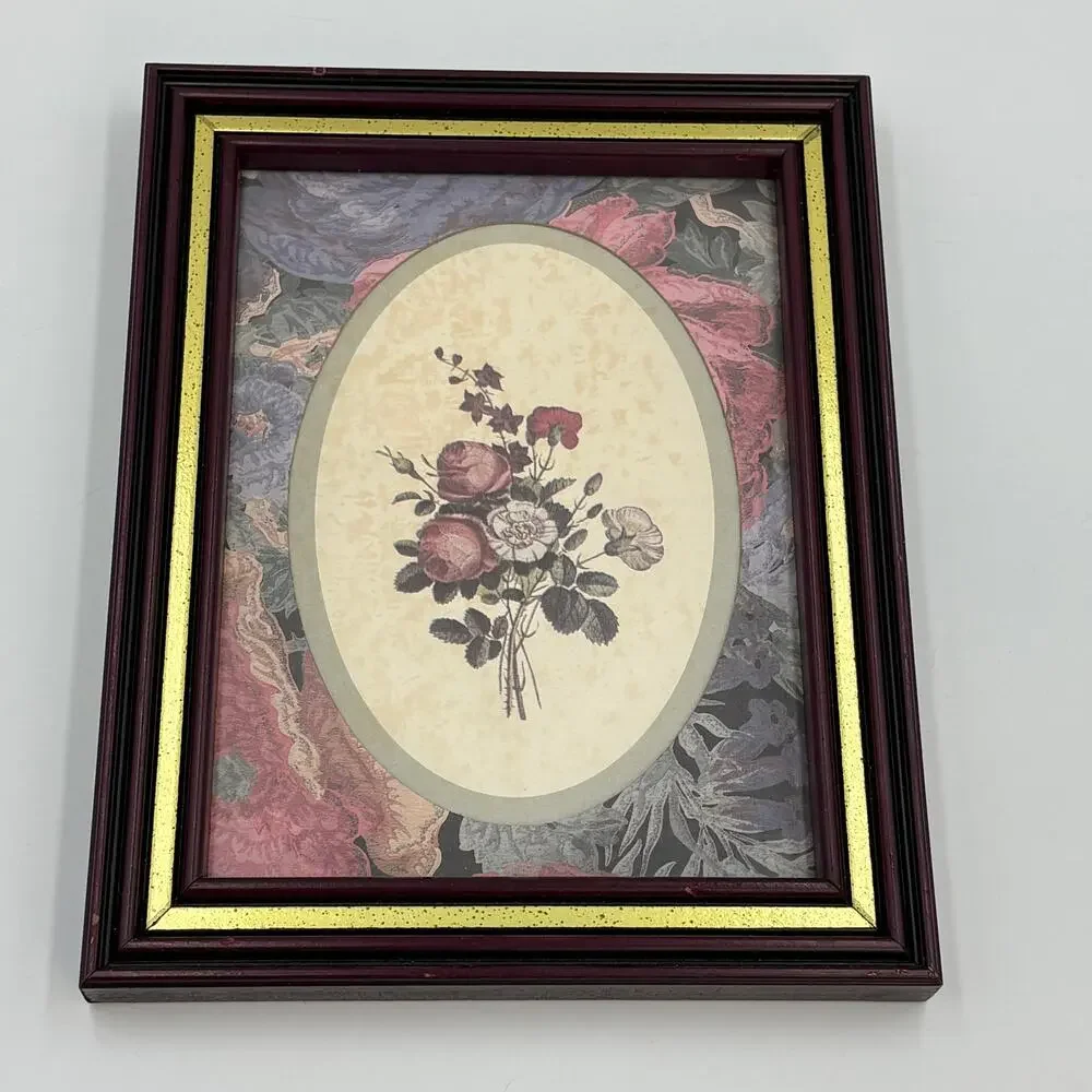 Vintage Framed Botanical Floral Print